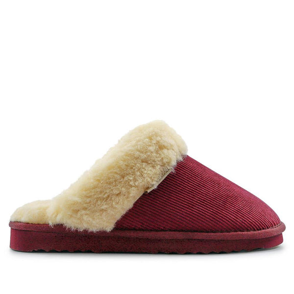 pavers Soft Warm-Lined Mule Slippers - Burgundy
