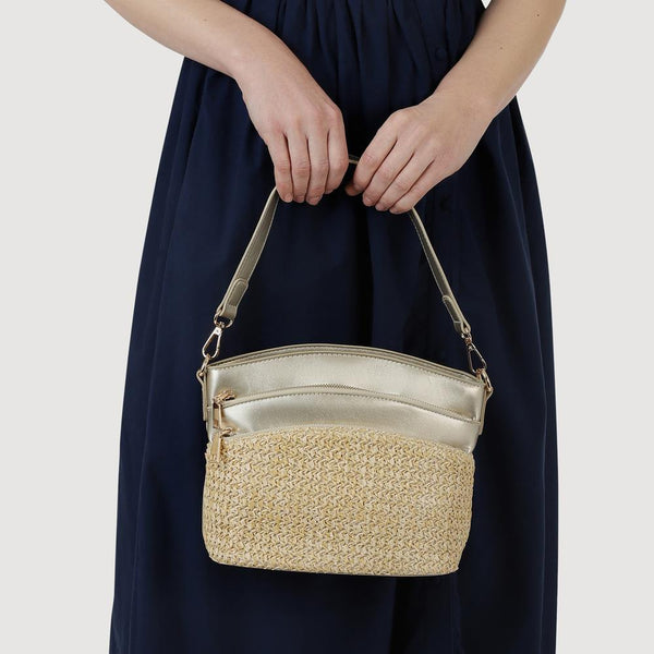 Pavers Spacious Adjustable Handbag - Gold