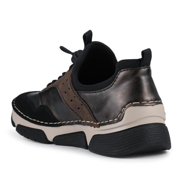 Pavers Sporty Lace-Up Trainers - Black Multi