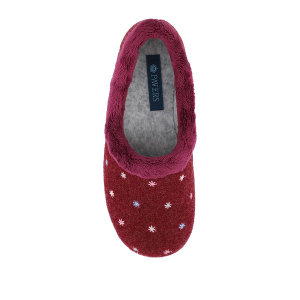 Pavers Star Pattern Full Slippers - Burgundy