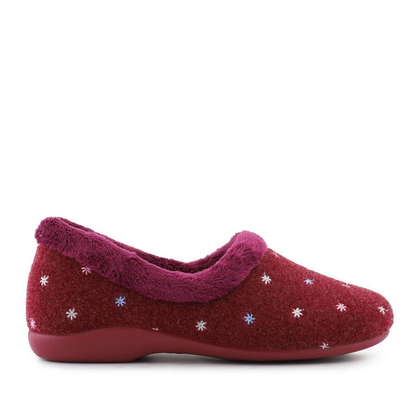 pavers Star Pattern Full Slippers - Burgundy