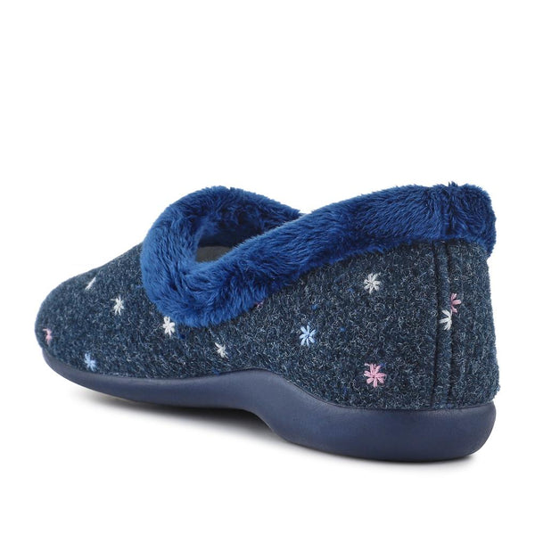 Pavers Star Pattern Full Slippers - Navy