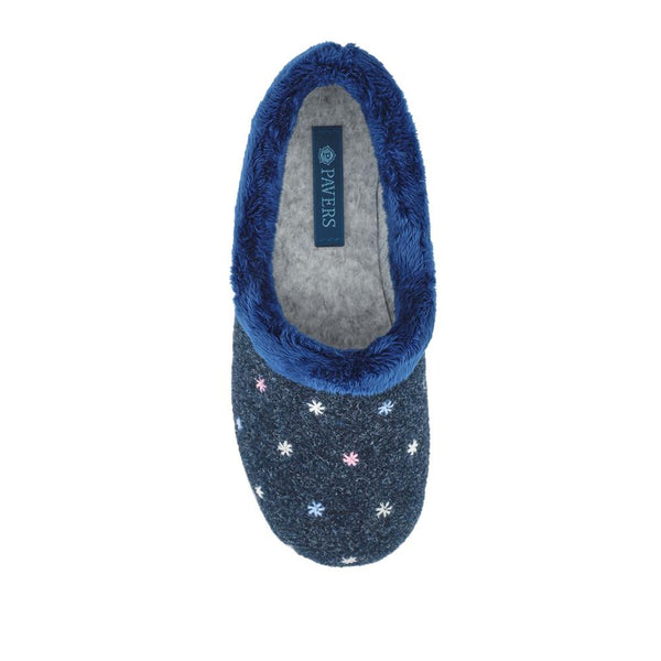 Pavers Star Pattern Full Slippers - Navy