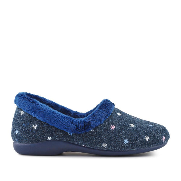 pavers Star Pattern Full Slippers - Navy