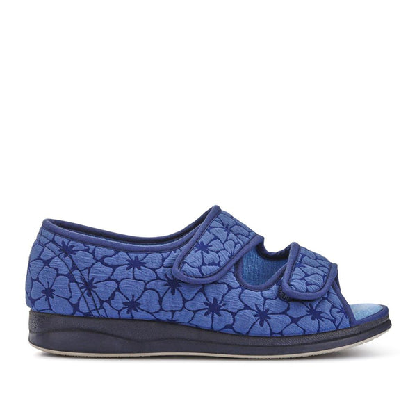 pavers Strapped Memory Foam Slippers - Navy