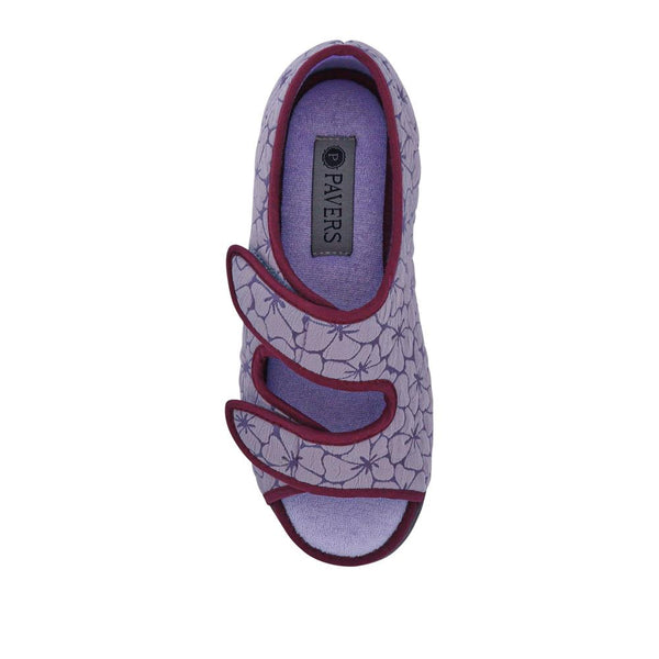 Pavers Strapped Memory Foam Slippers - Purple