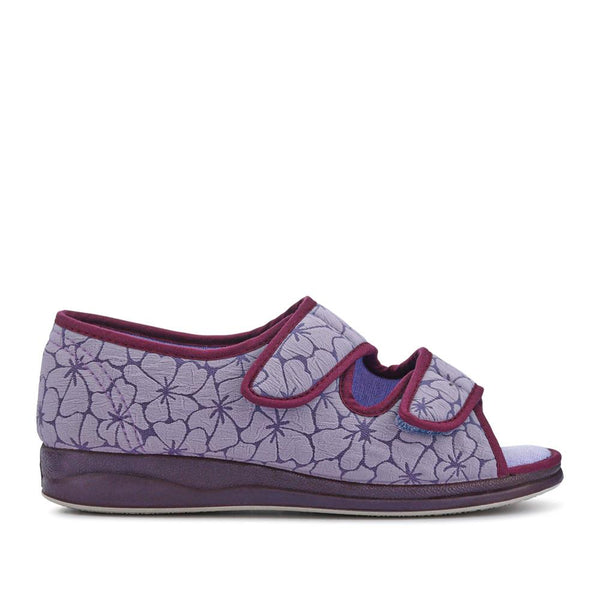 pavers Strapped Memory Foam Slippers - Purple
