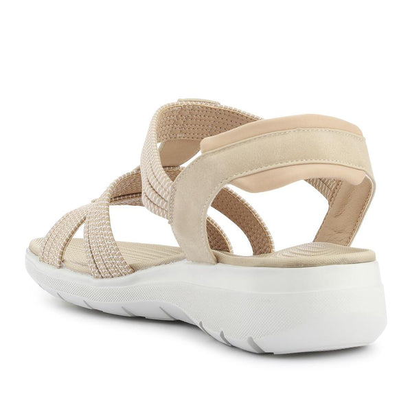 Pavers Strappy Elasticated Slip-On Sandals - Beige