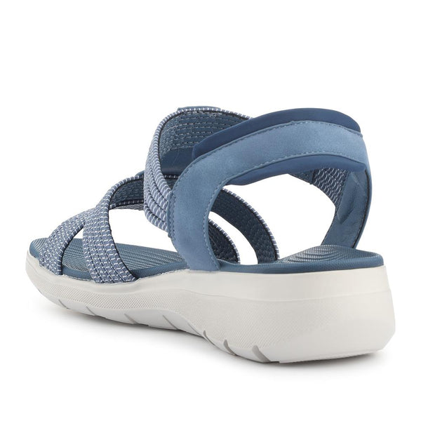 Pavers Strappy Elasticated Slip-On Sandals - Navy