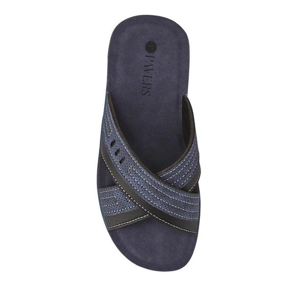 Pavers Strappy Mule Sandals - Blue