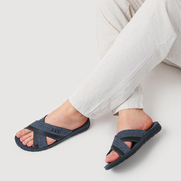 Pavers Strappy Mule Sandals - Blue