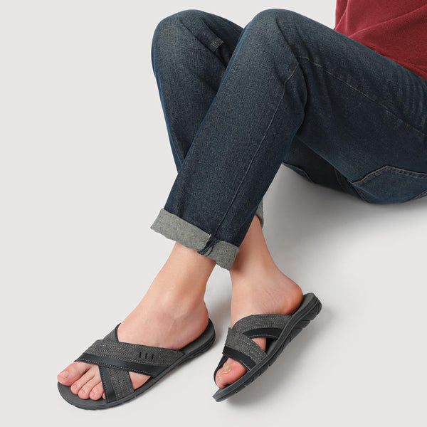 Pavers Strappy Mule Sandals - Grey