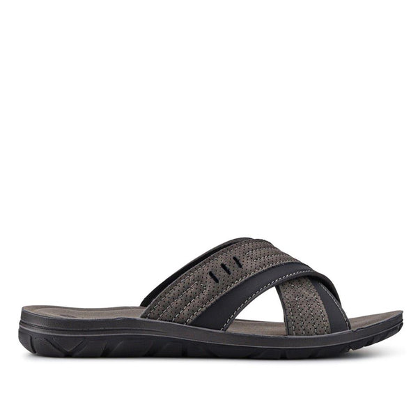 pavers Strappy Mule Sandals - Grey