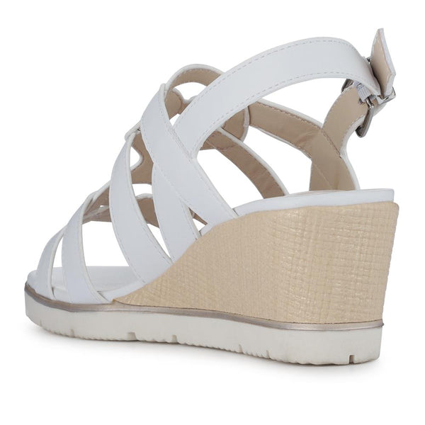 Pavers Strappy Wedge-Heeled Espadrilles - White