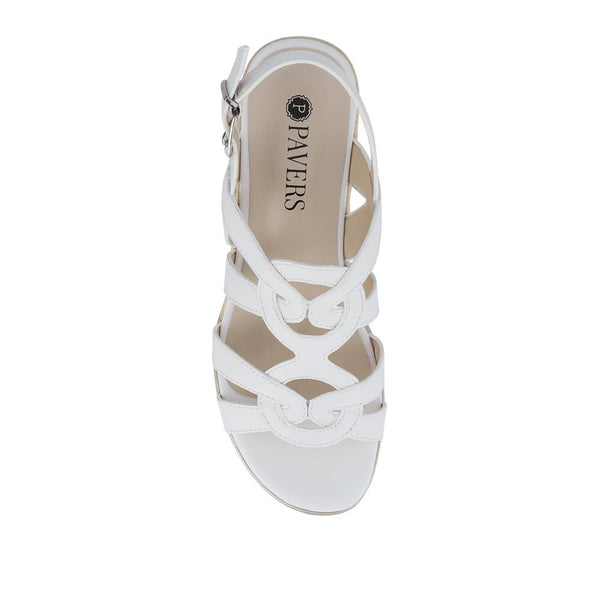 Pavers Strappy Wedge-Heeled Espadrilles - White