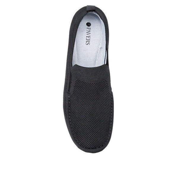 Pavers Stretchy Slip-On Shoes - Black