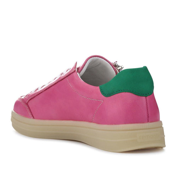 Pavers Striped Leather Trainers - Pink