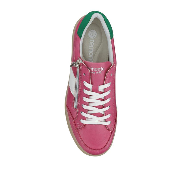 Pavers Striped Leather Trainers - Pink