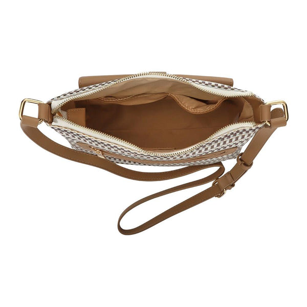 Pavers Stripey Cross-Body Bag - Black-White