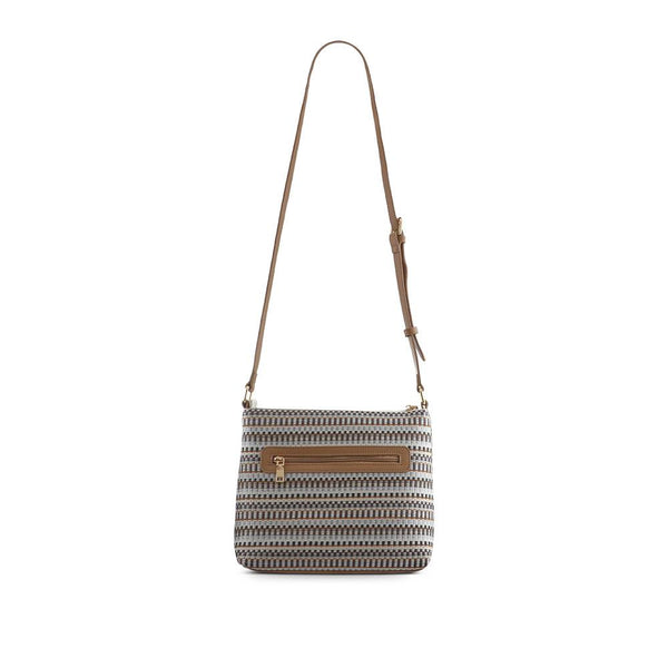 pavers Stripey Cross-Body Bag - Black-White
