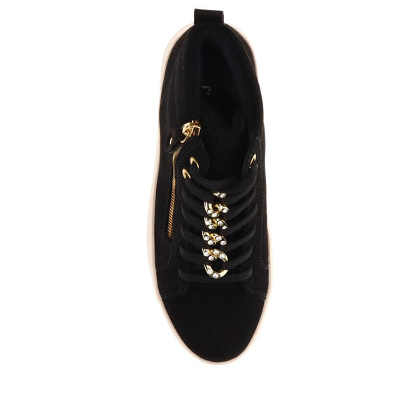 Pavers Suede Dual-Fastening Trainers - Black