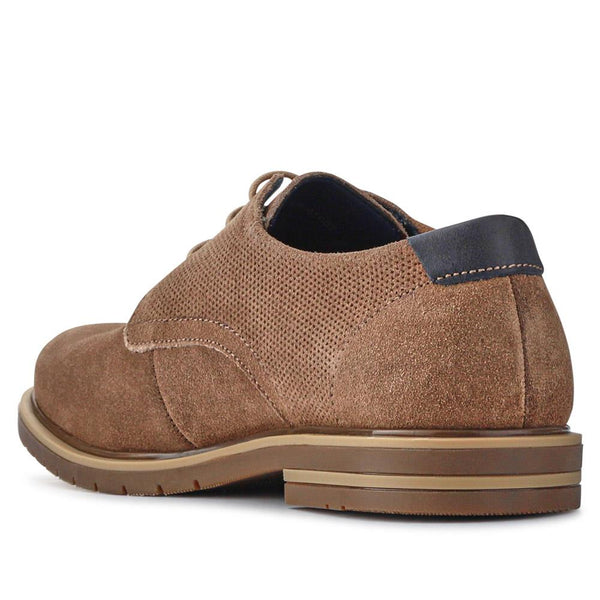 Pavers Suede Leather Lace-Up Shoes - Taupe