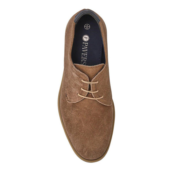 Pavers Suede Leather Lace-Up Shoes - Taupe