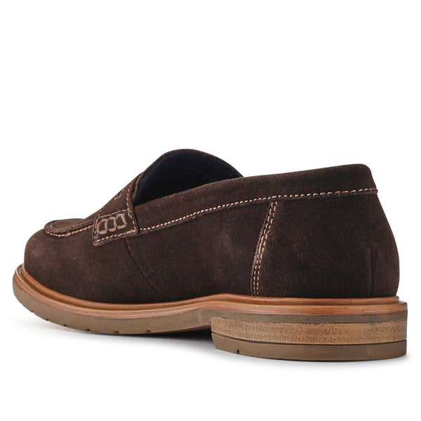 Pavers Suede Leather Penny Loafers - Brown
