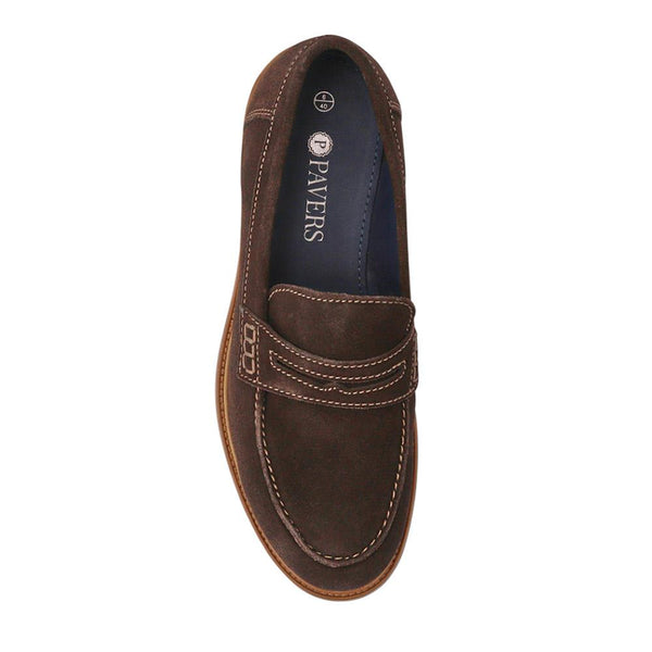 Pavers Suede Leather Penny Loafers - Brown