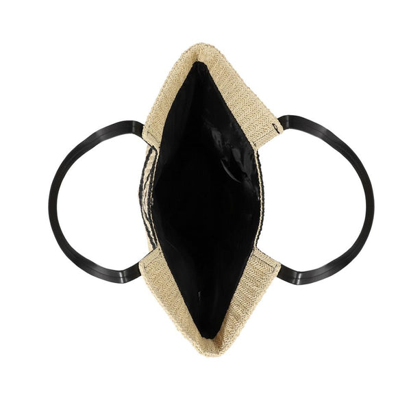 Pavers Summer Tote Bag - Beige-Black