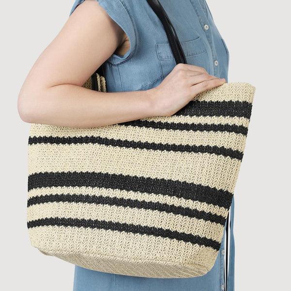 pavers Summer Tote Bag - Beige-Black
