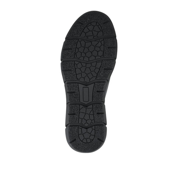 Pavers Thick Laced Leather Shoes - Black
