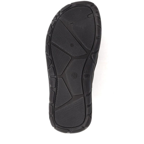 Pavers Toe-Post Flat Sandals - Black