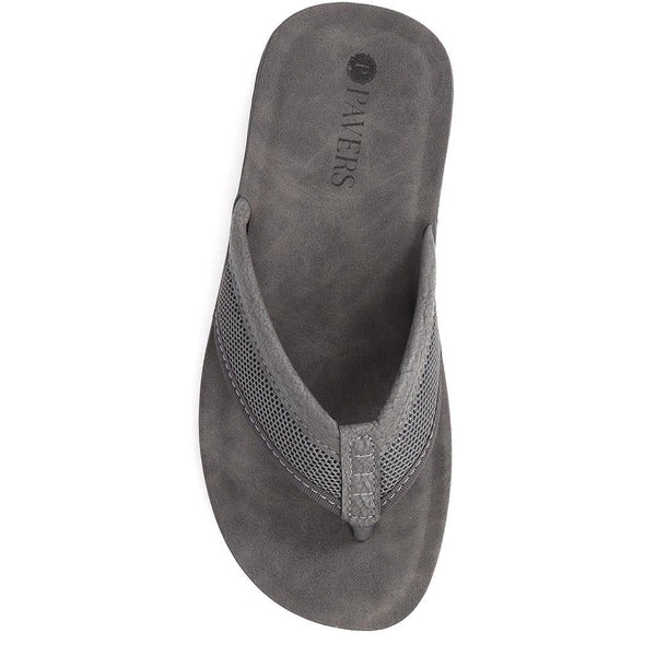 Pavers Toe-Post Flat Sandals - Grey