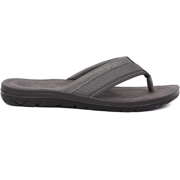 pavers Toe-Post Flat Sandals - Grey