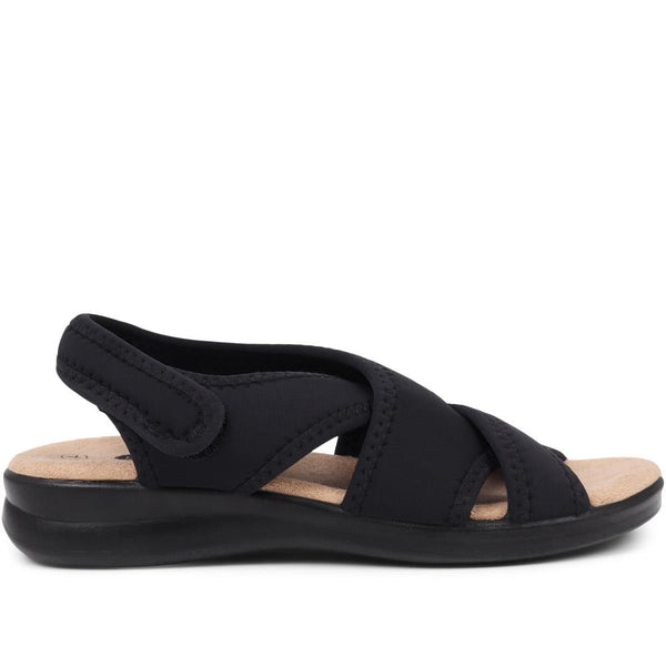 pavers Touch-Fasten Casual Sandals - Black