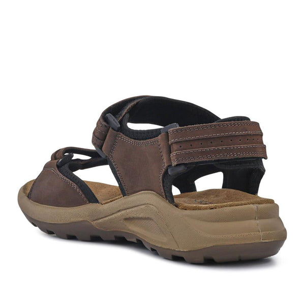 Pavers Touch-Fasten Leather Sandals - Brown