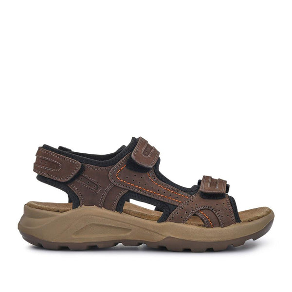 pavers Touch-Fasten Leather Sandals - Brown