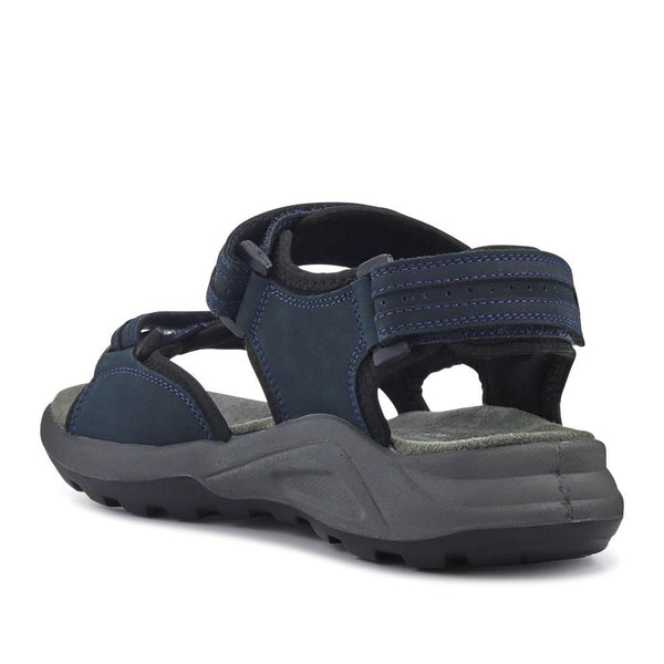 Pavers Touch-Fasten Leather Sandals - Navy