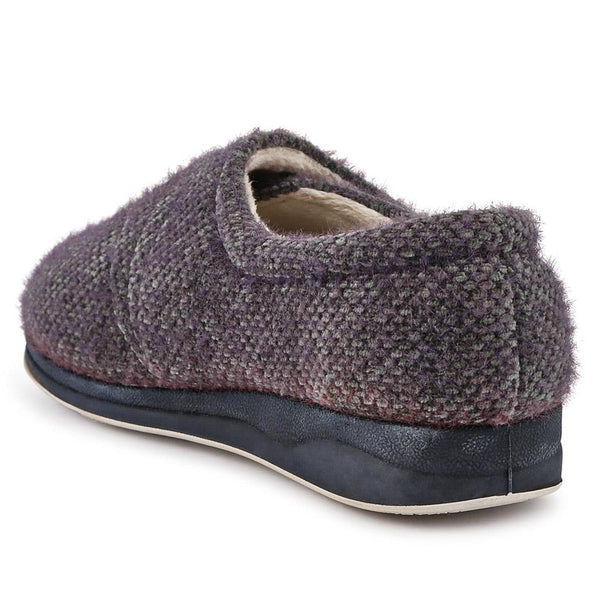Pavers Touch-Fasten Memory Foam Slippers - Grey