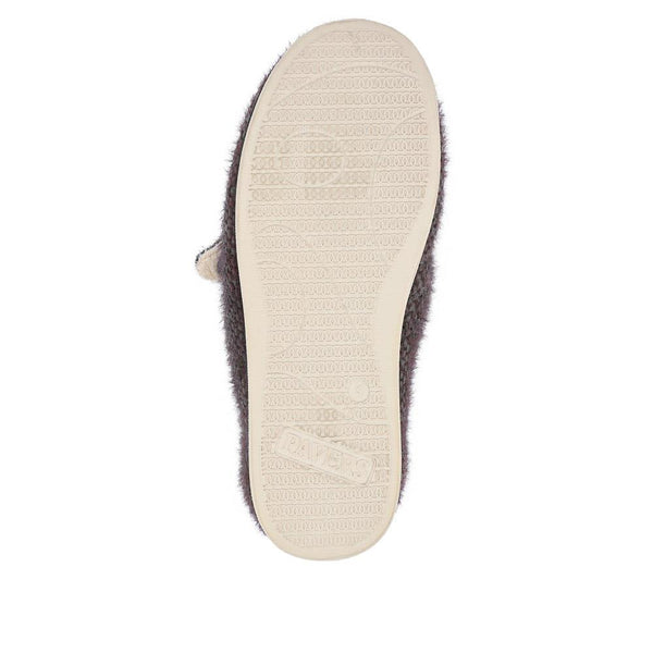 Pavers Touch-Fasten Memory Foam Slippers - Grey