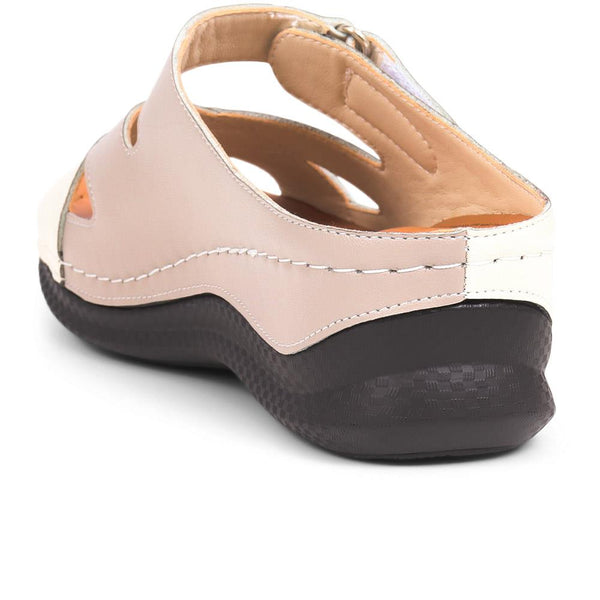 Pavers Touch-Fasten Mule Sandals - Beige Multi