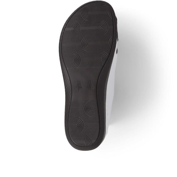 Pavers Touch-Fasten Mule Sandals - White-Navy-Red