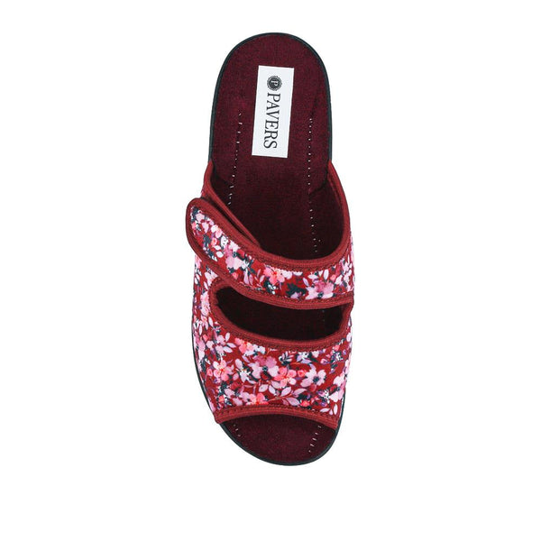 Pavers Touch-Fasten Mule Slippers - Purple Floral