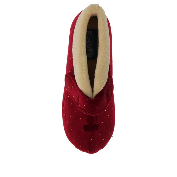 Pavers Touch-Fasten Slippers - Burgundy