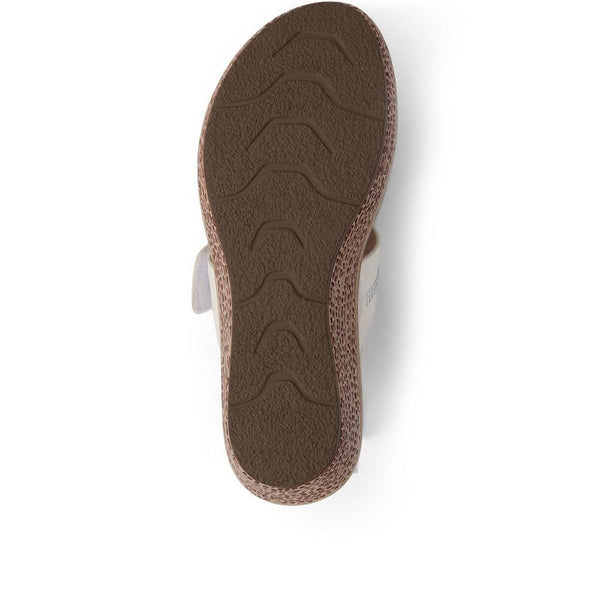 Pavers Touch-Fasten Wedge Mules - White