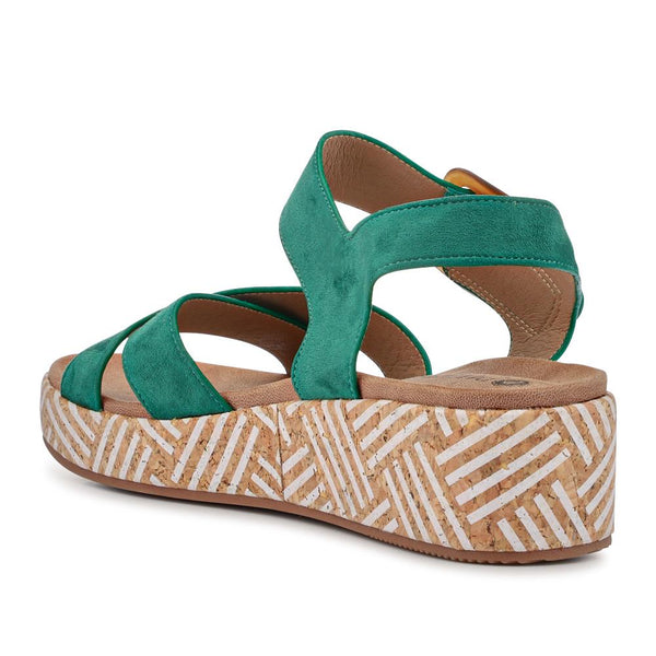 Pavers Touch-Fasten Wedge Sandals - Green