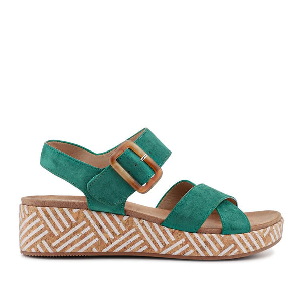 pavers Touch-Fasten Wedge Sandals - Green