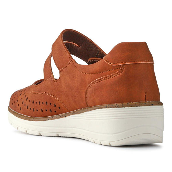 Pavers Touch-Fastening Mary Janes - Tan