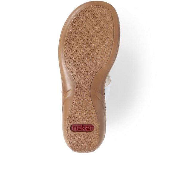 Pavers Two Strap Beaded Sandals - White Multi